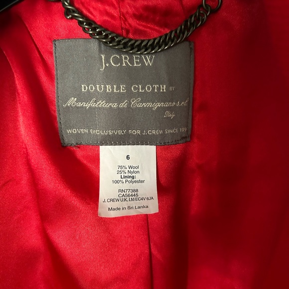 Jcrew wool tie waist coat - red size 6 - Picture 5 of 11
